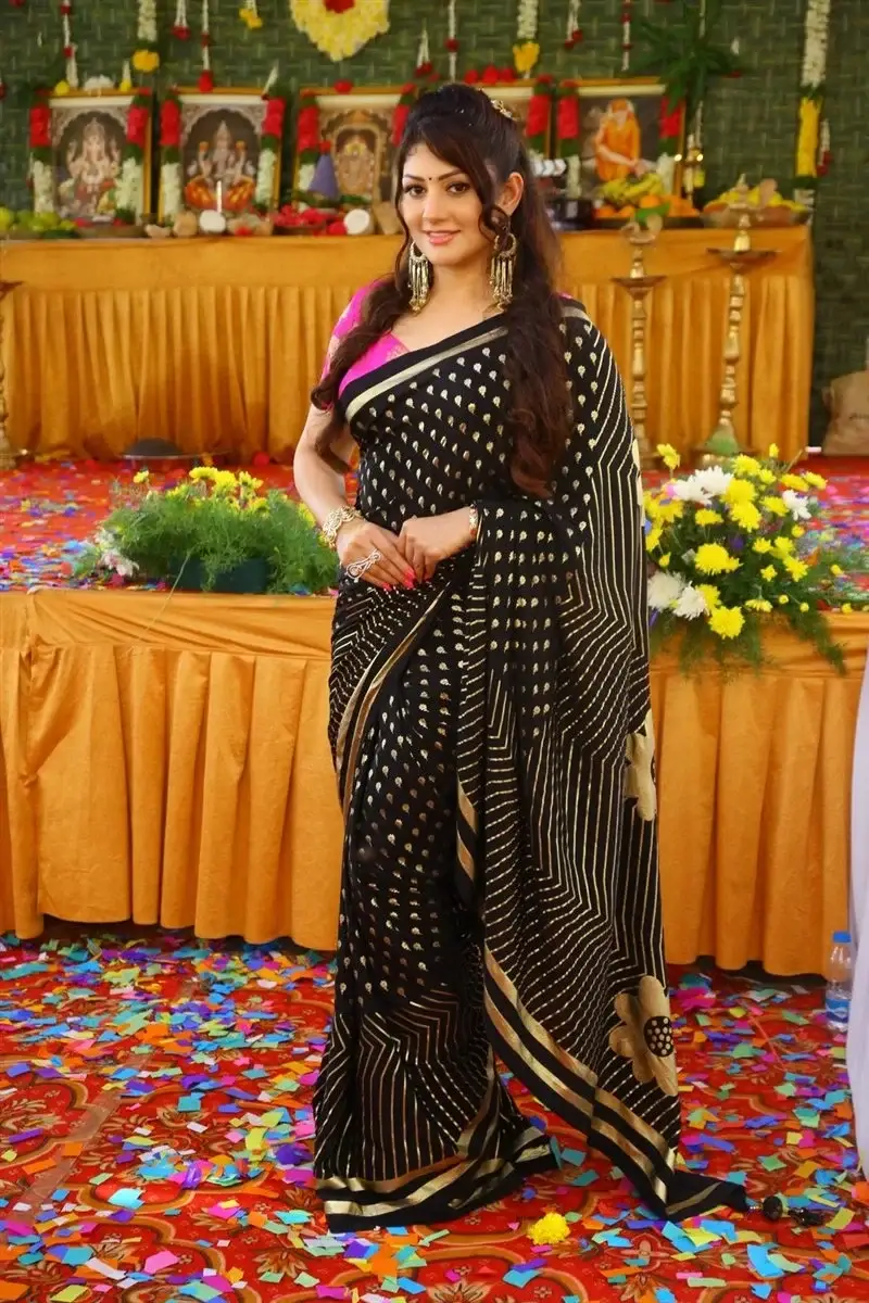 TELUGU ACTRESS KUTTY RADHIKA IN BLACK SAREE 5